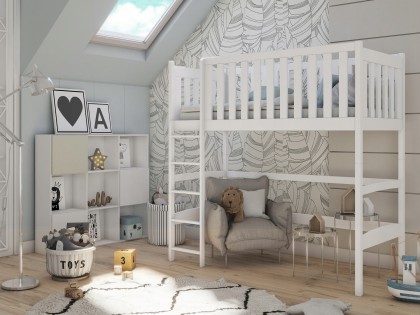 Poolkõrge voodi Laura 90x200, valge, Narid, Poolkõrged voodid, Lastemööbel ja sisustus